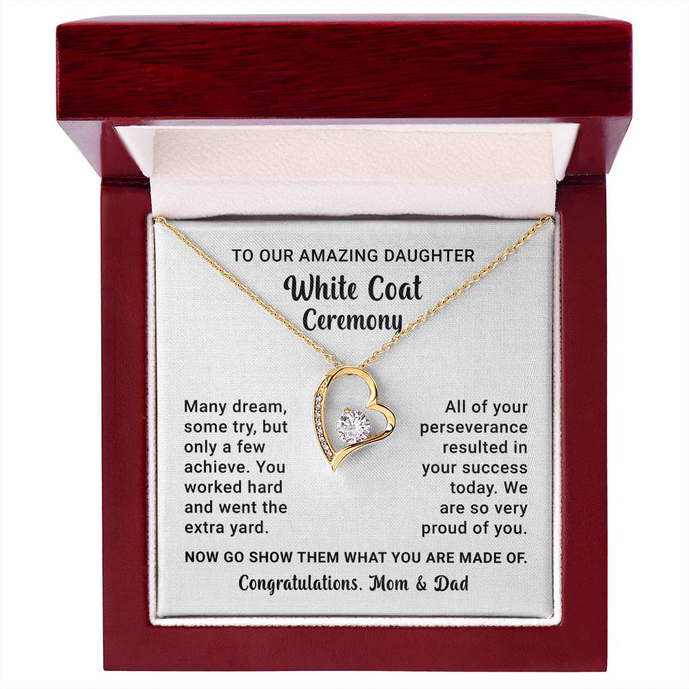 White Coat Ceremony Necklace Gift for Daughter From Parents