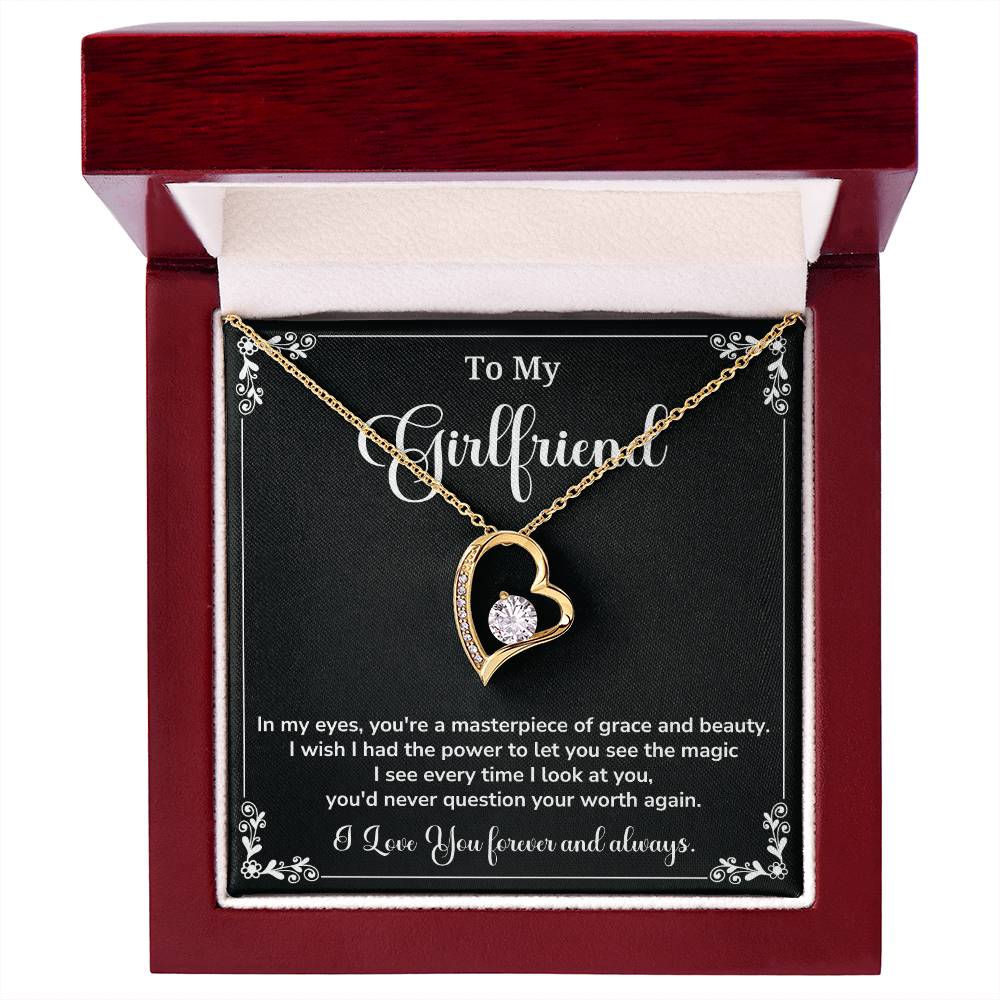 To My Girlfriend Gift With Message Card Elegant Jewelry with LED Box