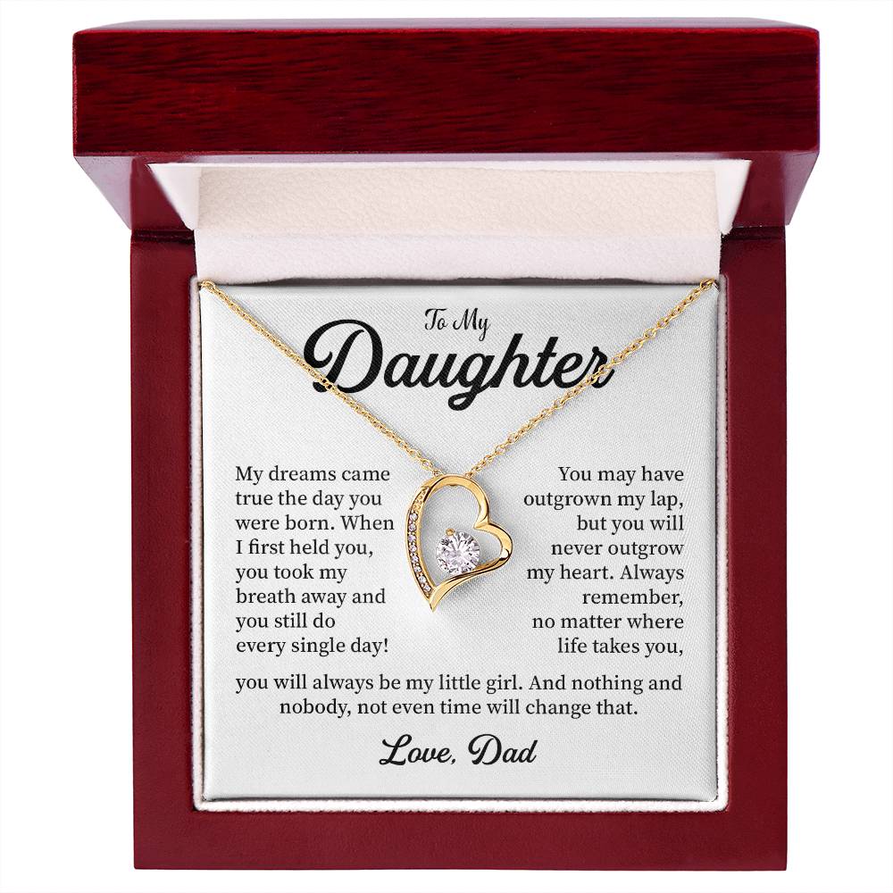 To My Daughter Necklace from Dad – Forever in My Heart Gift