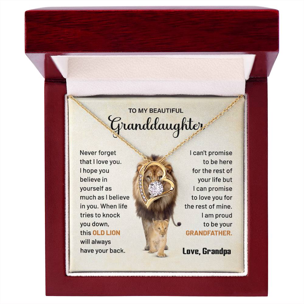 Granddaughter Gift from Grandpa with Lion Quote