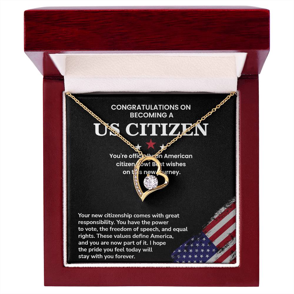 Congratulations Necklace For New U.s. Citizen Necklace For New U.s. Citizen Necklace With Citizenship Message Necklace For Official U.s. Citizen Necklace For New U.s. Patriot Jewelry For New U.s. Citizen Gift For U.s. Citizenship Ceremony