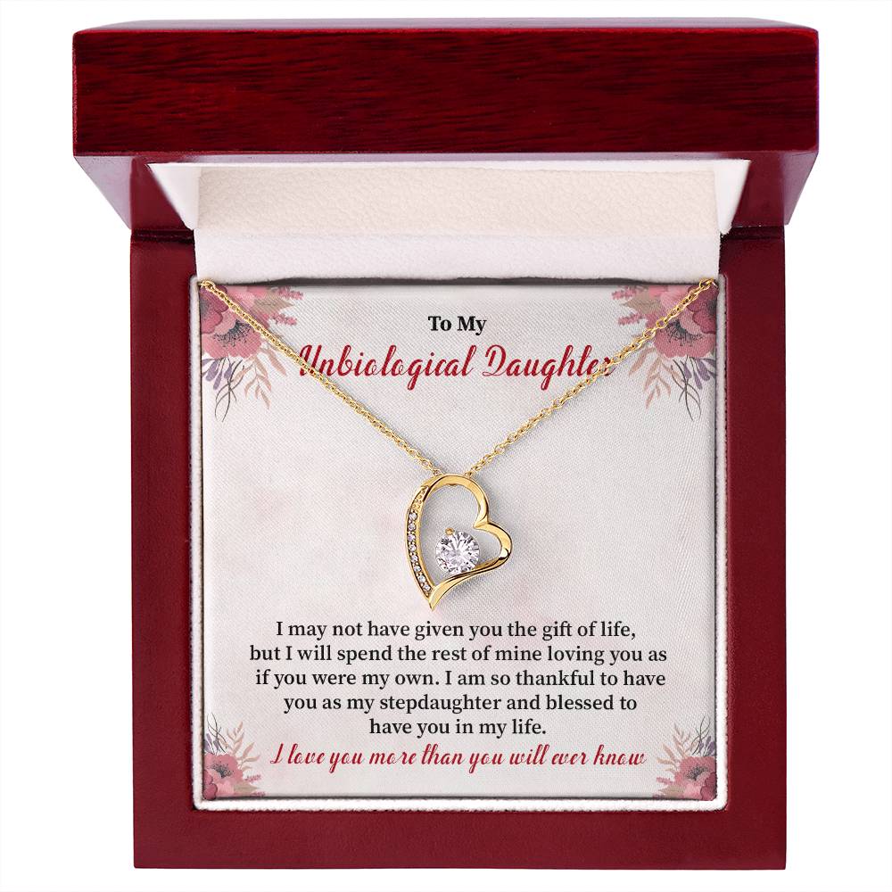 Unbiological Daughter Necklace – Heart Pendant Gift