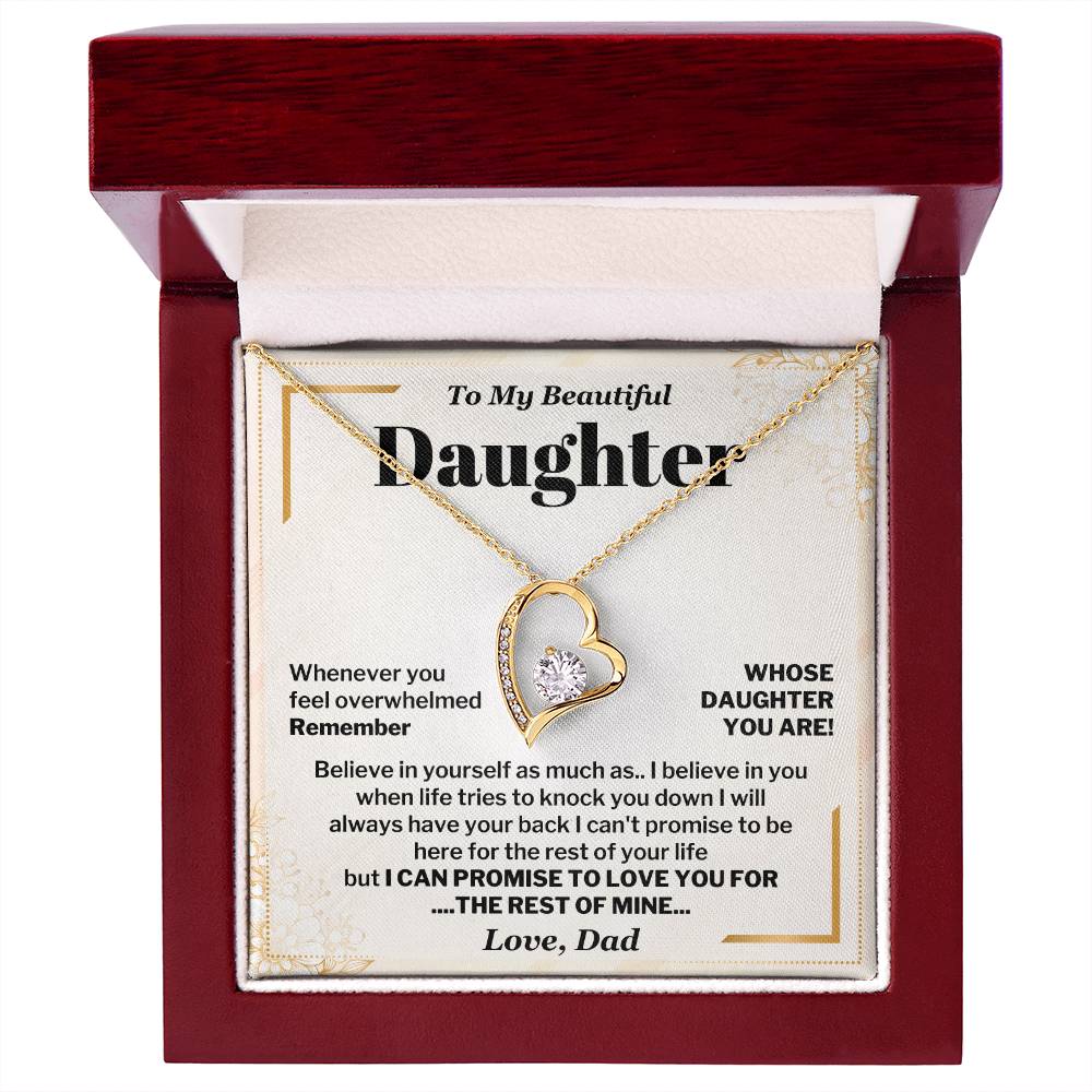 Daughter Necklace Gift from Dad Support Message Card