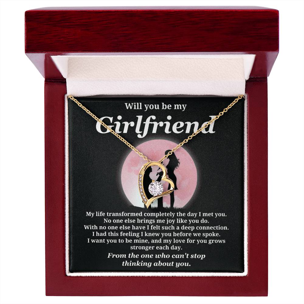 Will You Be My Girlfriend Necklace with Love Card