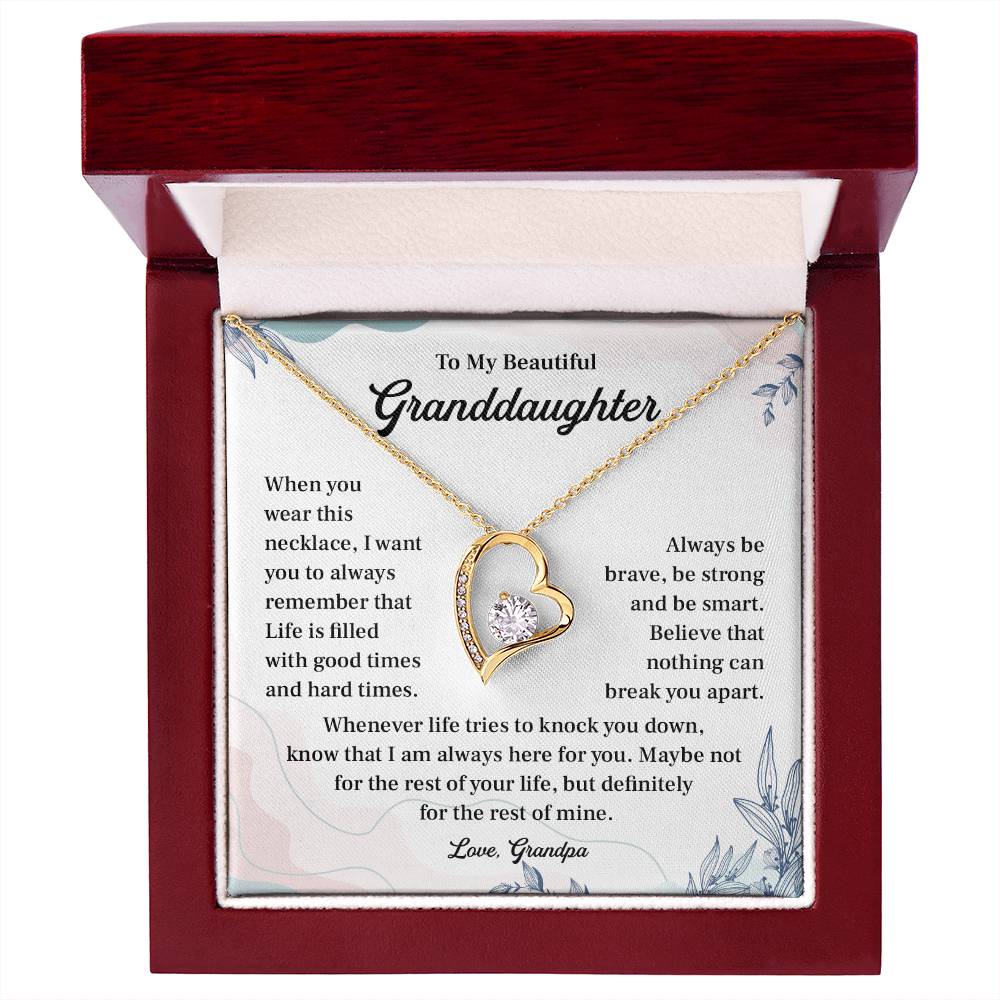 Granddaughter Necklace from Grandpa – Encouraging Message Card