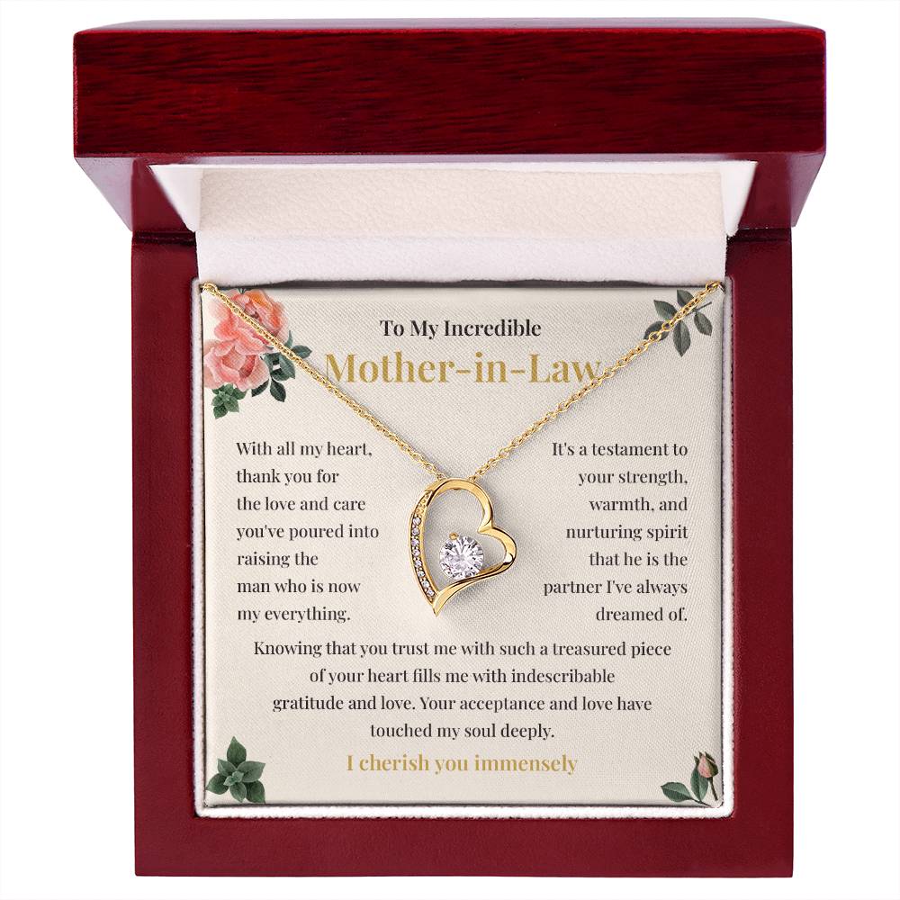 Mother-in-Law Gift from Bride with Heart Necklace