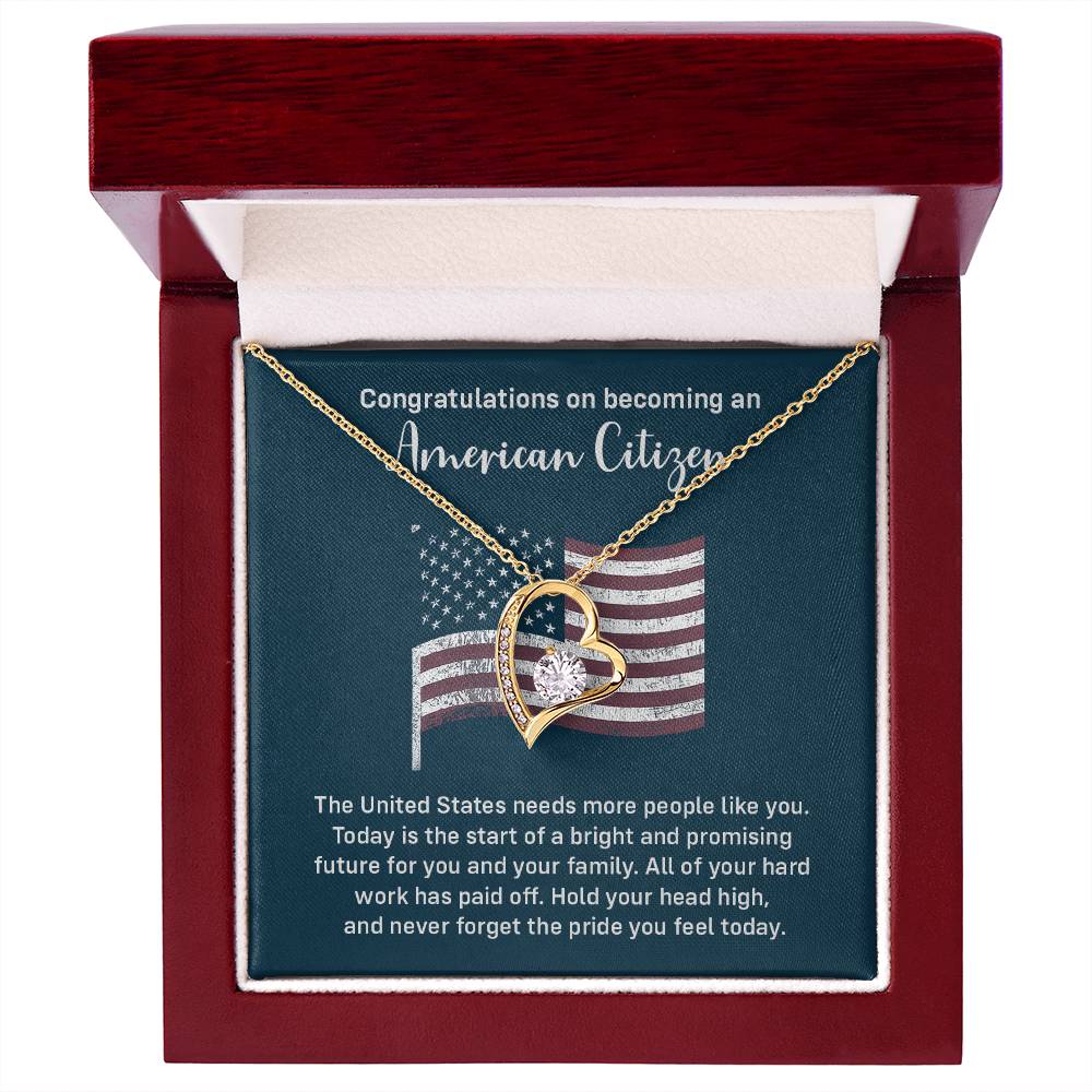 Congratulations Necklace For New American Citizen Necklace For New American Citizen Necklace With Citizenship Message Gift For New American Adventure Necklace For Pursuing Your Dreams Necklace For New Adventure As U.s. Citizen