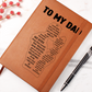 To My Dad Journal from Daughter – Leather Notebook with Heartfelt Engraved Message Gift For Dad
