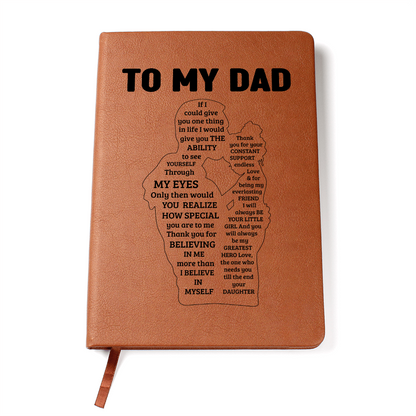 To My Dad Journal from Daughter – Leather Notebook with Heartfelt Engraved Message Gift For Dad