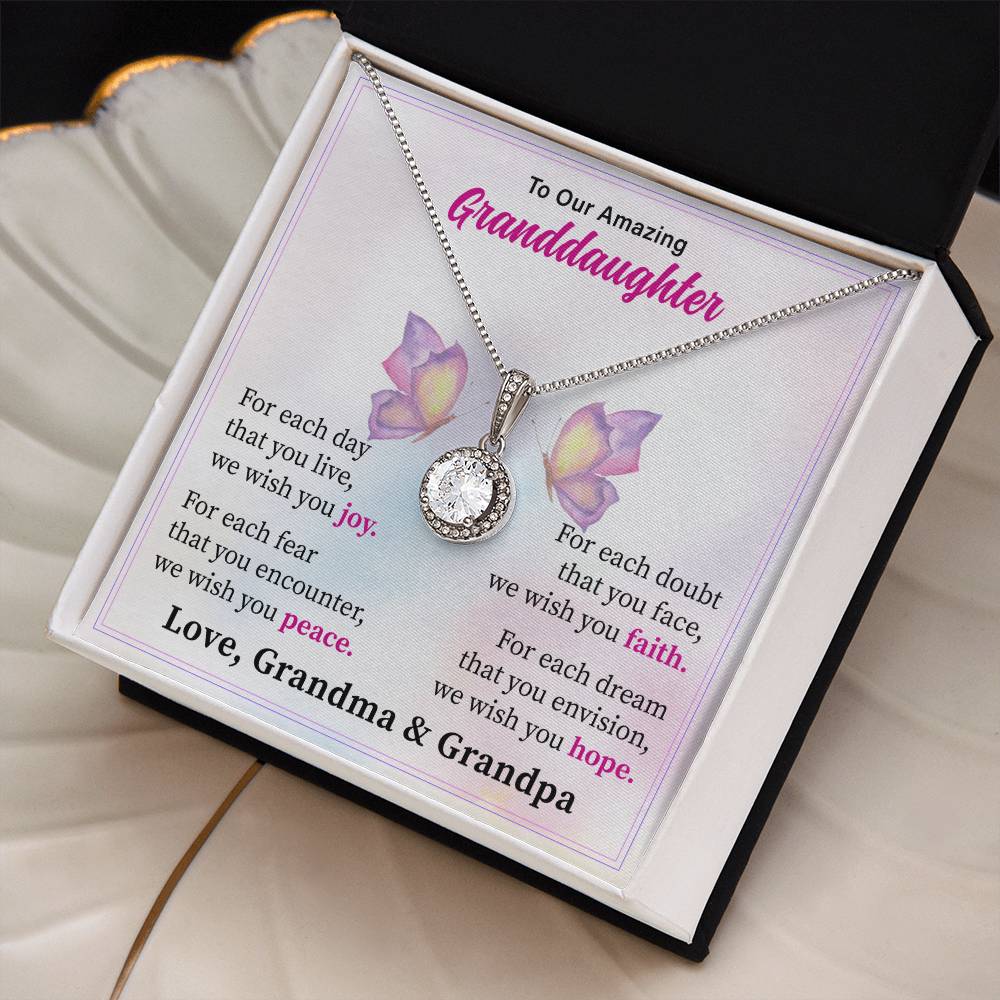 To Our Amazine Granddaughter Necklace, Love Grandma And Grandpa