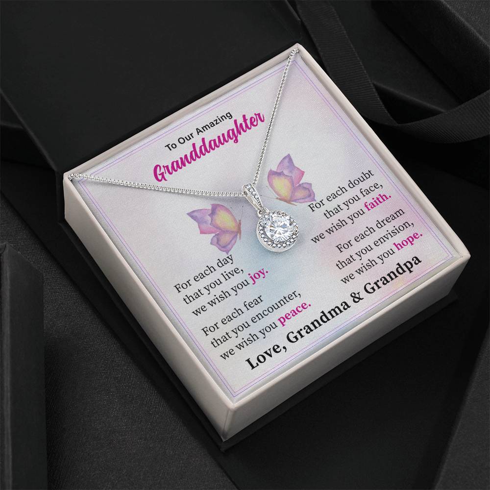 To Our Amazine Granddaughter Necklace, Love Grandma And Grandpa