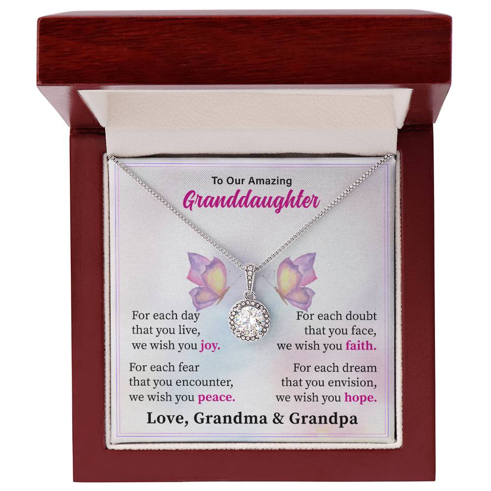 To Our Amazine Granddaughter Necklace, Love Grandma And Grandpa