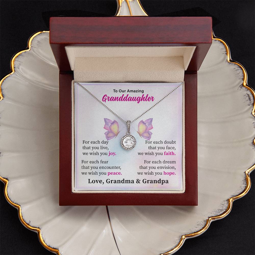 To Our Amazine Granddaughter Necklace, Love Grandma And Grandpa