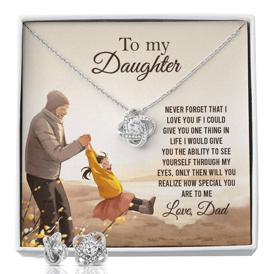 Daughter Necklace Gift from Dad –  with Heartfelt Message Card