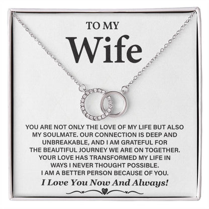 Romantic Soulmate Necklace Gift for Wife Necklace with Message Card