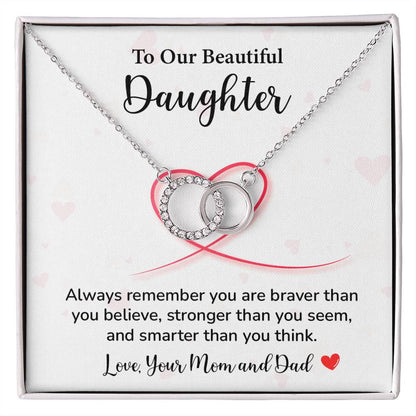 To Our Daughter Necklace Gift with Love Card