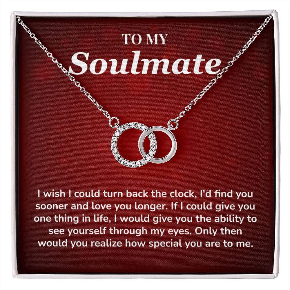 Soulmate Necklace Gift for Her With Red Message Card