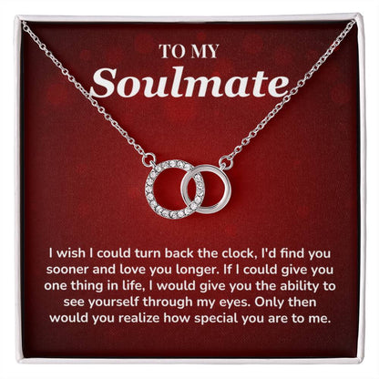 Soulmate Necklace Gift for Her With Red Message Card