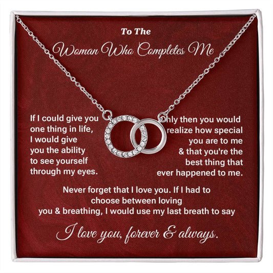 Gift for Woman Who Completes Me – Message Card