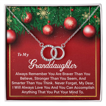Granddaughter Christmas Necklace Gift Message Card Box