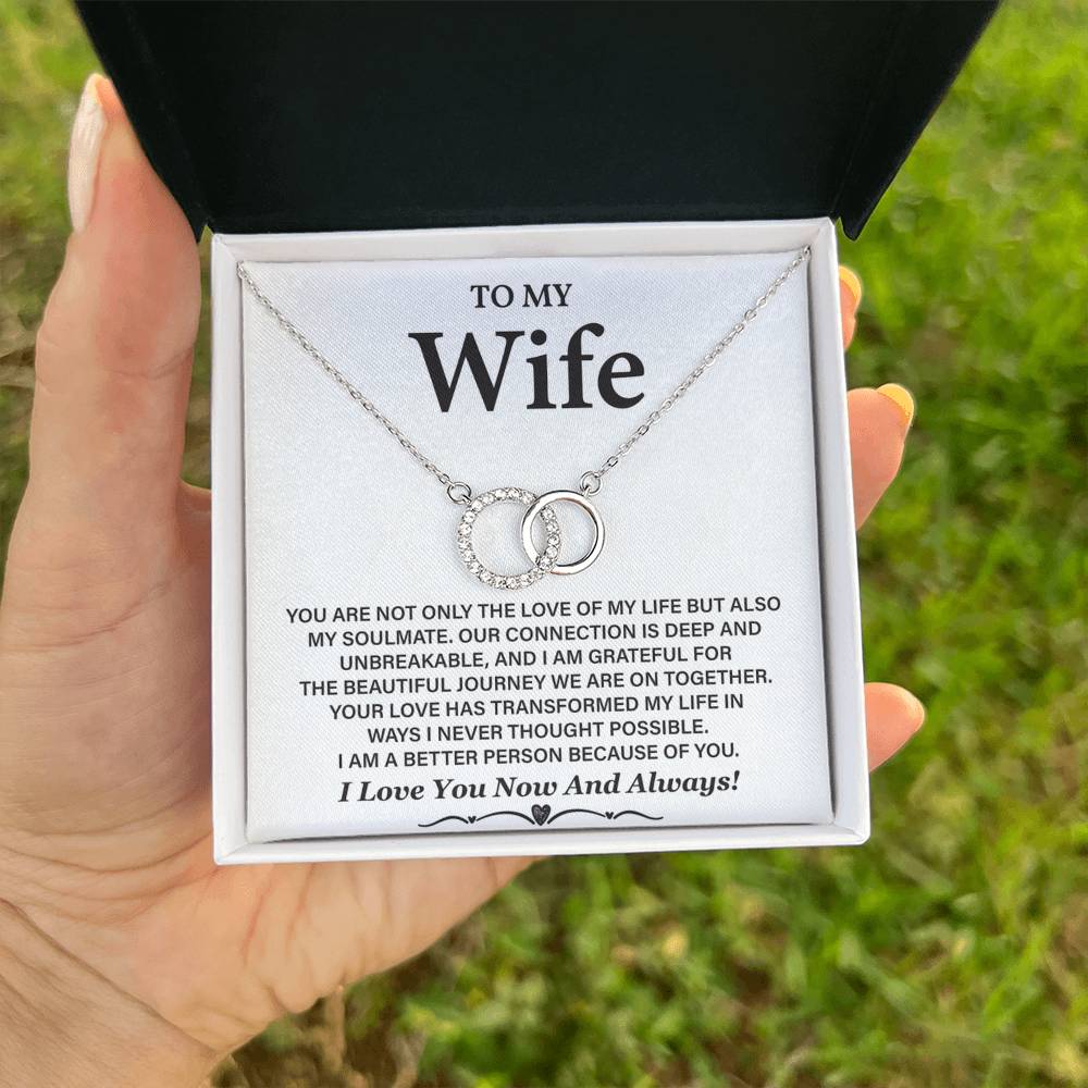 Romantic Soulmate Necklace Gift for Wife Necklace with Message Card