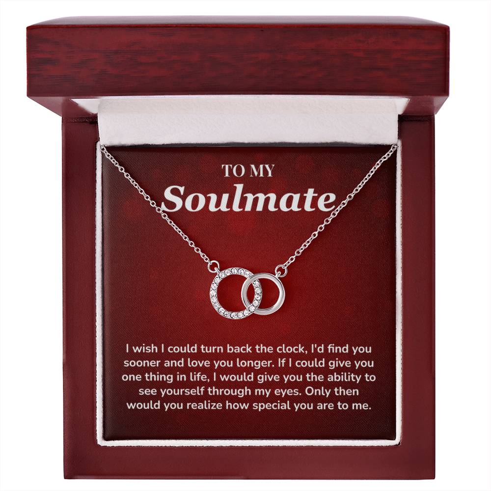 Soulmate Necklace Gift for Her With Red Message Card