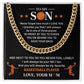 Basketball Son Cuban Chain Gift from Mom – Message Card