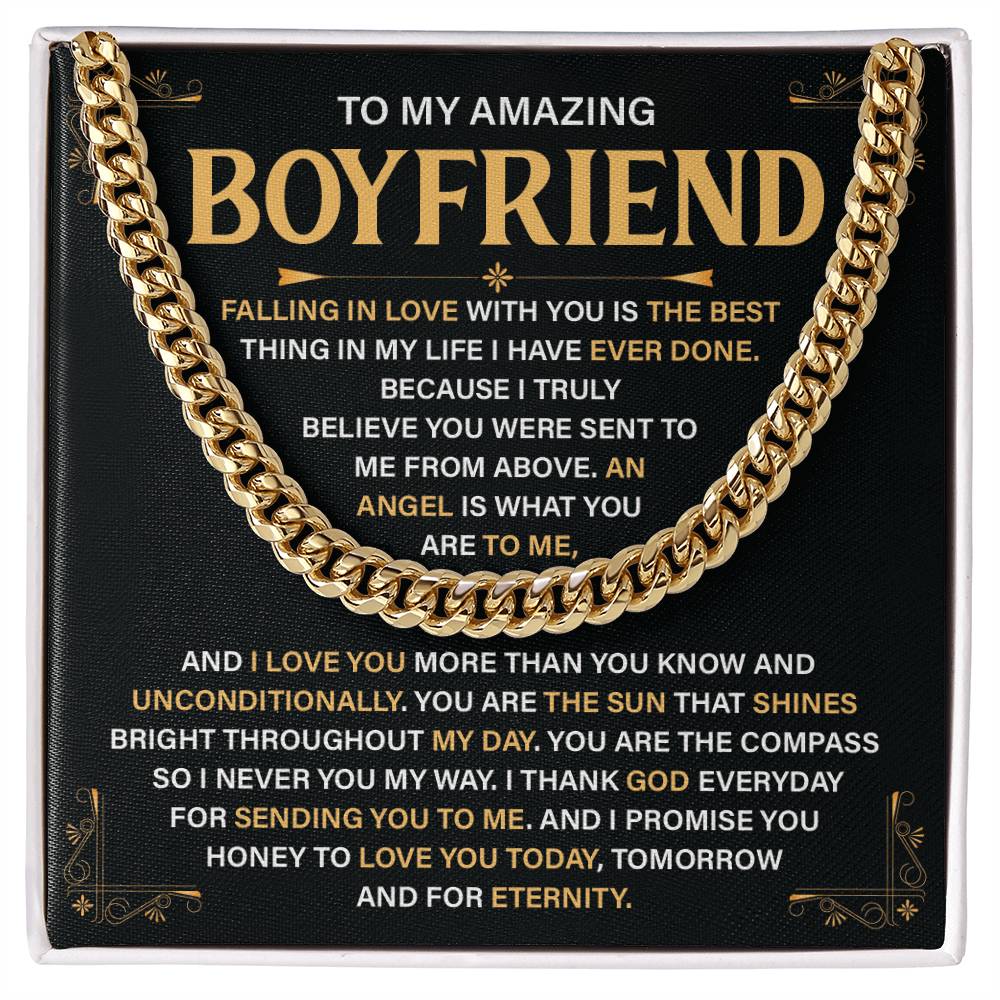 Boyfriend Cuban Chain Gift with Message Card & Box
