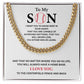 Baseball Gift for Son from Mom – Cuban Chain with Message Card
