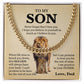 Lion Necklace Gift for Son from Dad – Proud Father Message Card