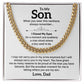 Cuban Chain Necklace Gift for Son from Dad – I Closed My Eyes Card