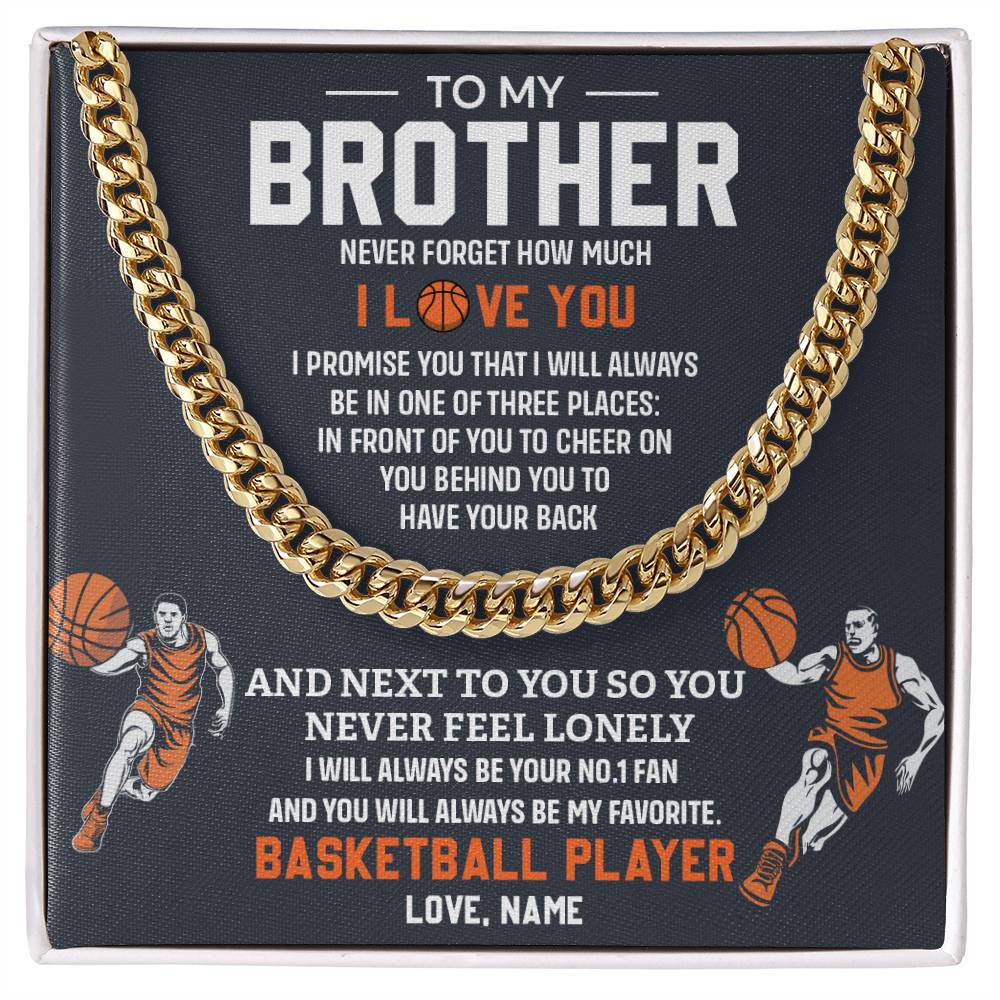 Basketball Necklace for Brother – Gift Message Card