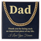 Thank You Dad Necklace Important Piece of My Life