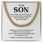 Cuban Chain Necklace Gift for Son – I Will Always Love You Message Card