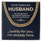 Funny Husband Birthday Gift Cuban Chain & Card