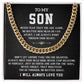 Cuban Chain Necklace Gift for Son – Inspirational Message Box