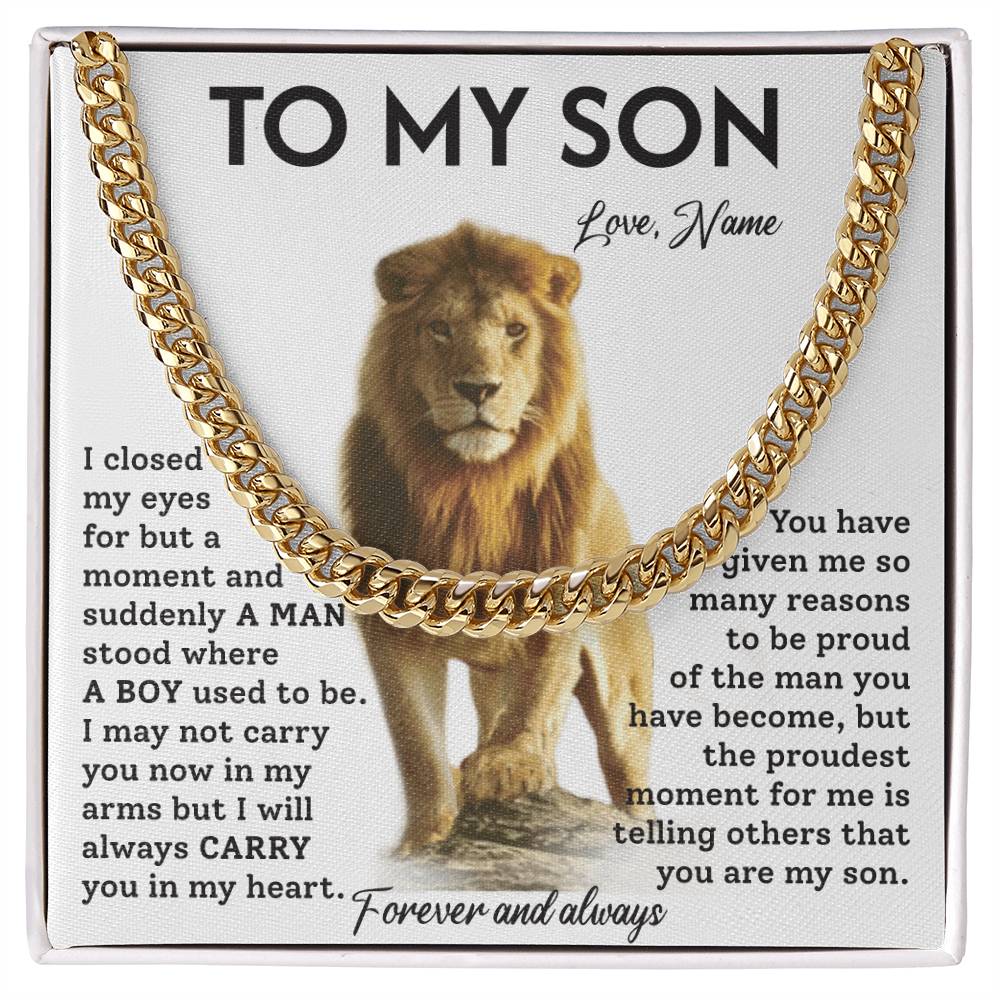 To My Son, A Cuban Chain Gift To Celebrate