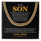 Cuban Chain Gift for Son from Mom with Message Card