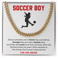Soccer Boy Cuban Chain Gift for Teen – Message Card