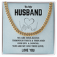 Husband Cuban Chain Necklace Gift Soulmate Message Card