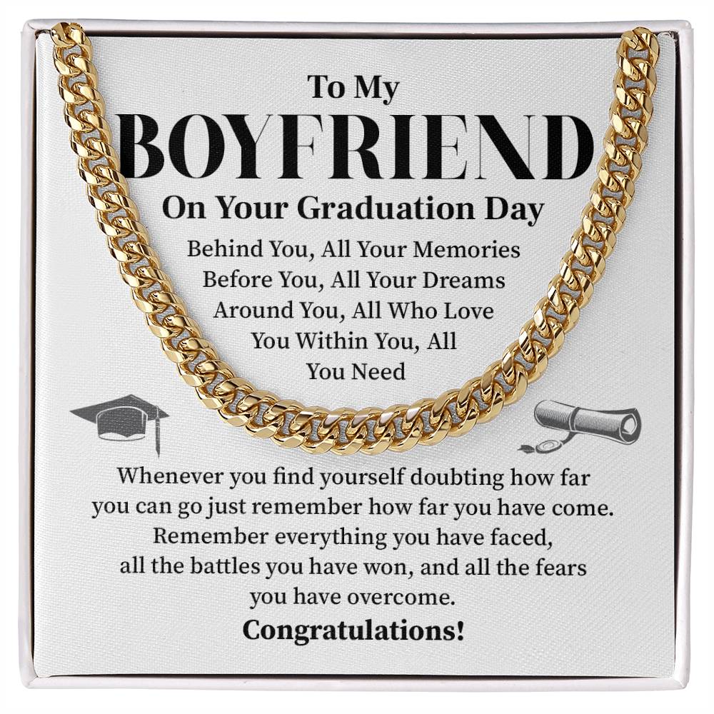 To My Boyfriend Graduation Necklace – Inspirational Gift