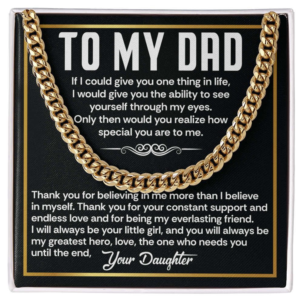 Dad Chain Gift from Favorite Daughter with Sentimental Card