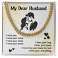 Miss You Cuban Chain Gift for Husband Emotional Message