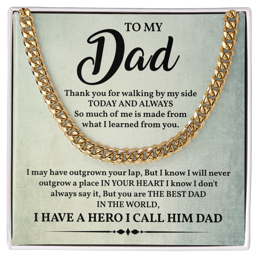 Thank You Dad Chain Gift with Heartfelt Message For Dad