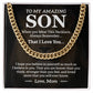Cuban Link Necklace Gift for Son from Mom – Always Remember I Love You