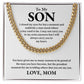 To My Son Cuban Chain – Mom to Son Necklace with Message Card Gift Box