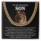 Lion Necklace Gift for Son from Mom – Loving Message Card in Gift Box