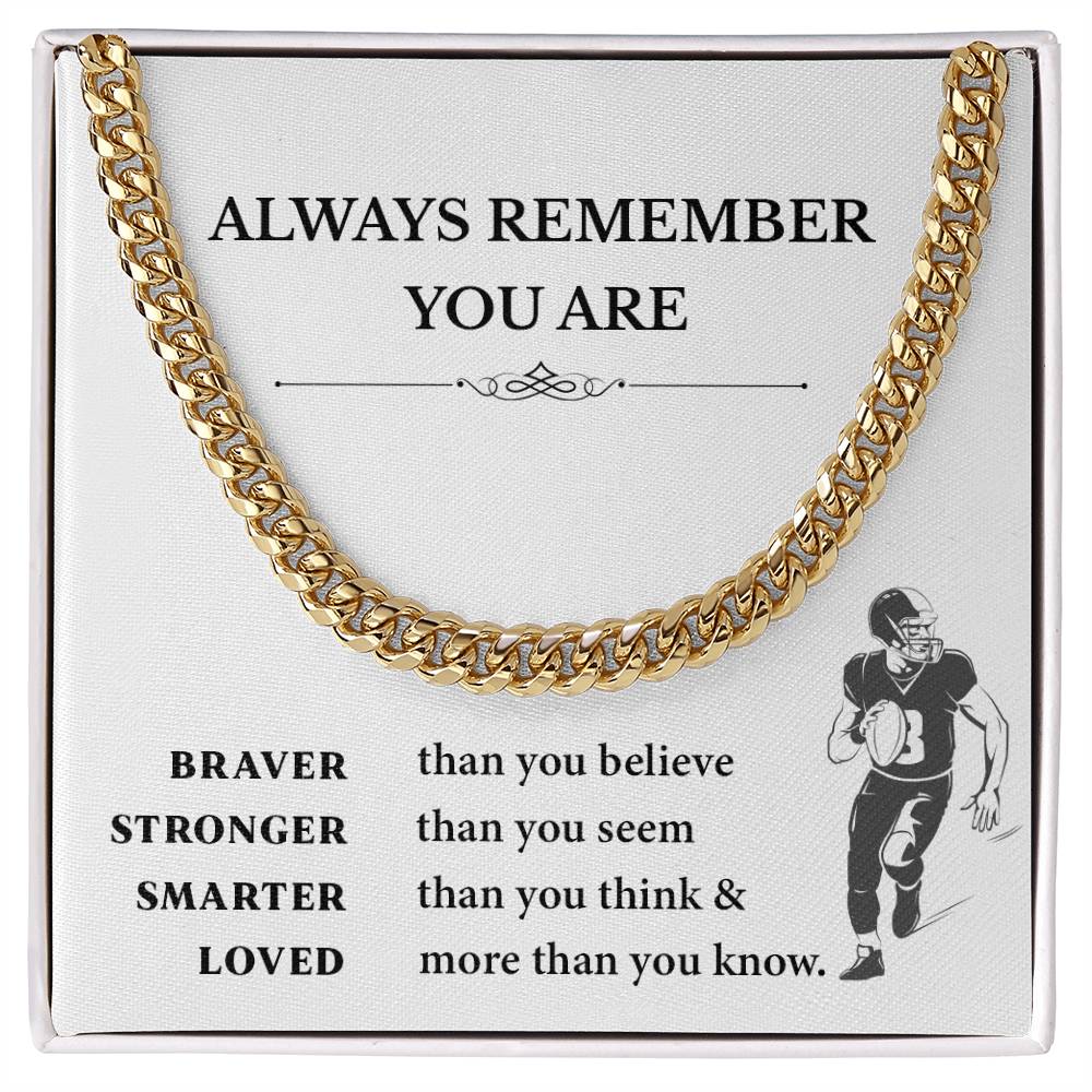 Football Necklace Gift for Boys – Motivational Card