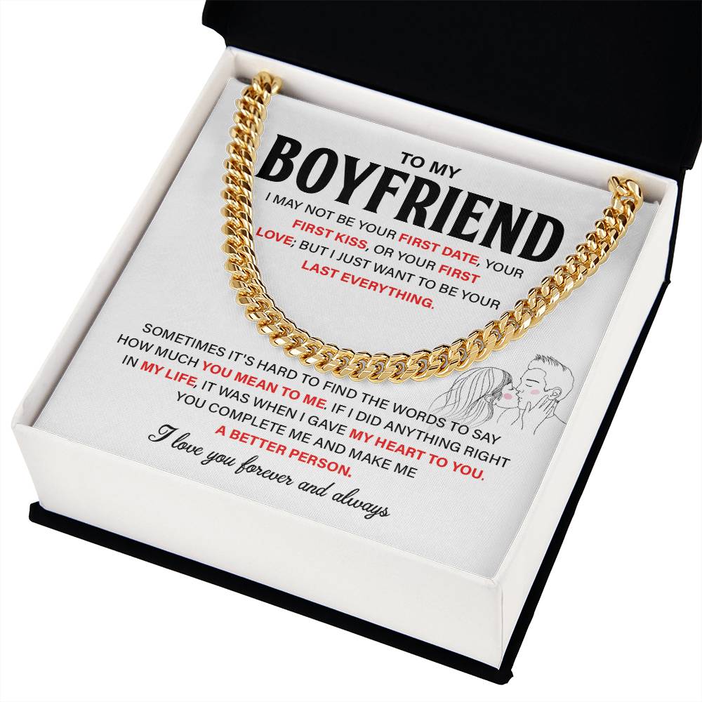 Cuban Chain Boyfriend Gift – Last Everything Message Card