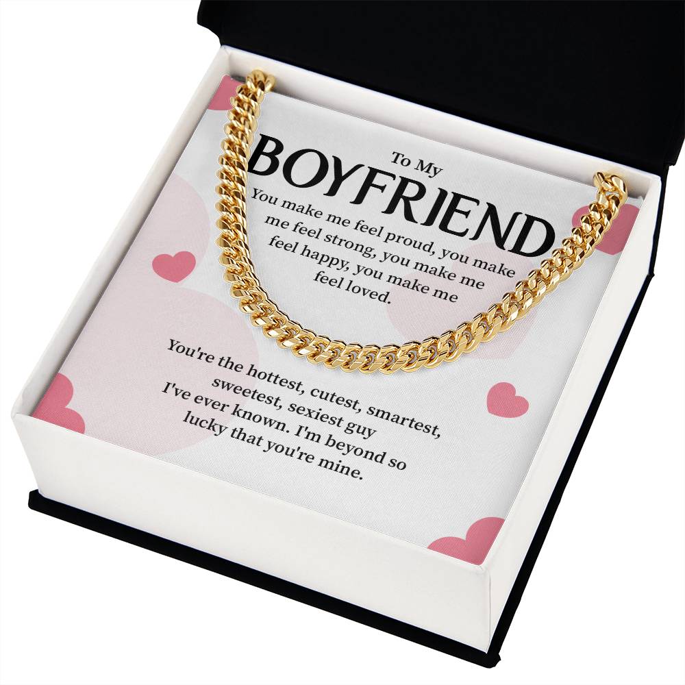Cuban Chain Gift for Boyfriend with Message Card